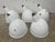 1950s White Porcelain Enamel Printing Press Factory Pendant Shades - Set of 5 For Sale - Image 9 of 9