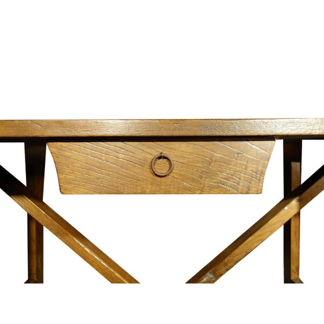 2020s Contemporary 17th Century Style Antique Reproduction Italian Chestnut Capretta Writing Desk For Sale - Image 5 of 12