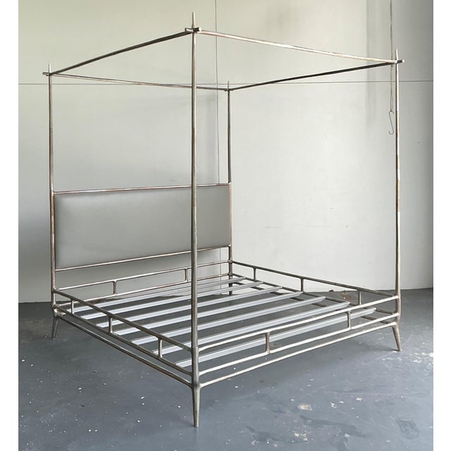 Metal Vintage Metal King Canopy Bed Frame For Sale - Image 7 of 12