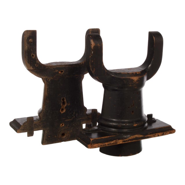 Vintage Foundry Mold Wood Bookends - a Pair For Sale