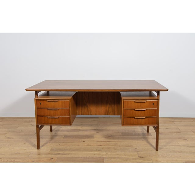 Mid-Century Modern Mid-Century Teak Model 75 Freestanding Desk from Omann Jun, Denmark, 1950s For Sale - Image 3 of 18
