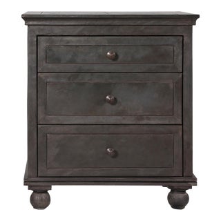 Annecy Metal-Wrapped Closed Nightstand From RH For Sale