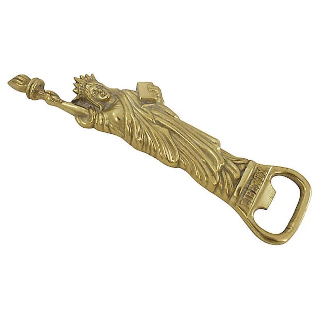 Midcentury solid brass Lady Liberty bottle opener. No maker's mark. Excellent condition.