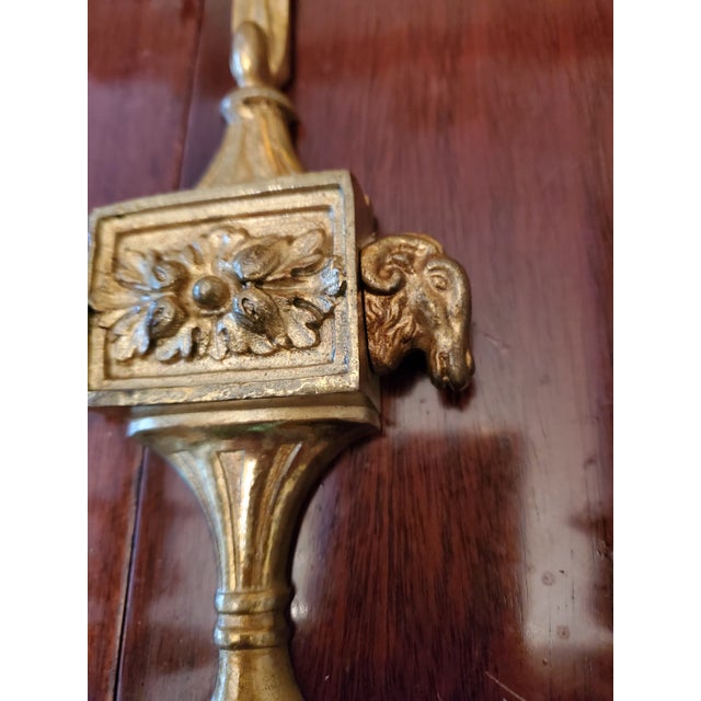 Edward F. Caldwell & Co. Antique Bronze E F Caldwell Style Ram's Head Sconces - a Pair For Sale - Image 4 of 7