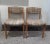 Pair of varnished blond wooden chairs and original woolen.