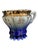 Art Nouveau Vintage/Antique German Cobalt Flow Blue/Gold Demitasse Mini Teacup & Saucer For Sale - Image 3 of 8