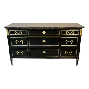 French Hollywood Regency Chest or Commode by Maison Jansen, Bronze, Marble