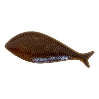 Swedish Ceramic Fish Shaped Tray by Stig Lindberg for Gustavsberg, 1960s For Sale