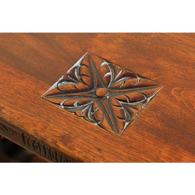 Spanish Baroque Revival Rosewood & Walnut Trestle Dining Table, Circa 1930s For Sale - Image 17 of 18