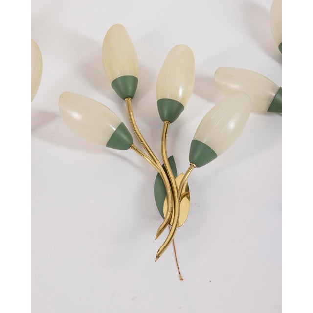 Vintage Italian Floral Style Wall Lamps, 1950s, Set of 3 For Sale - Image 4 of 15