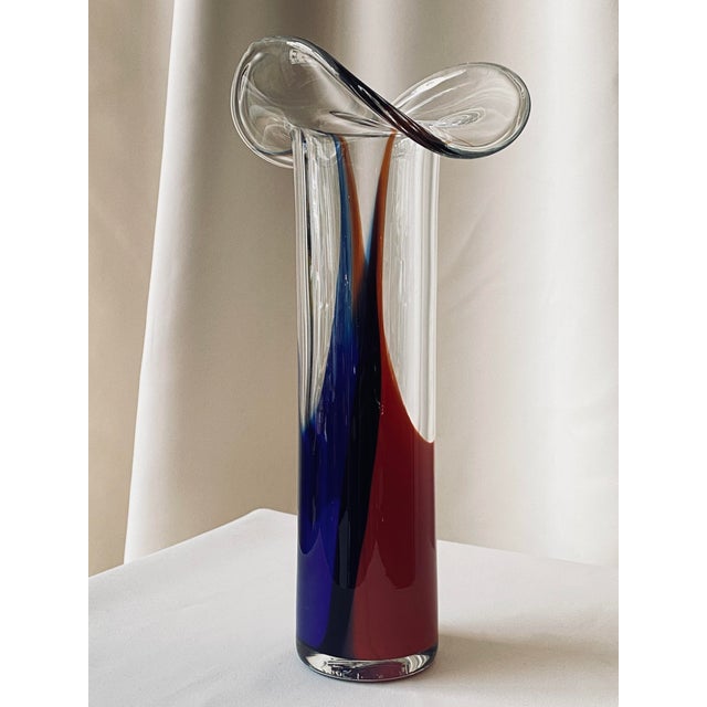 Glass Vintage Gradient Glass Vase For Sale - Image 7 of 12