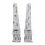 Late 20th Century Pair of Distressed White Wooden Obelisks With Architectural Form For Sale