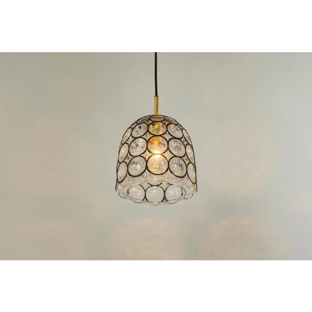Small Iron & Clear Glass Pendant Lights from Limburg, Germany, 1960s For Sale - Image 4 of 14