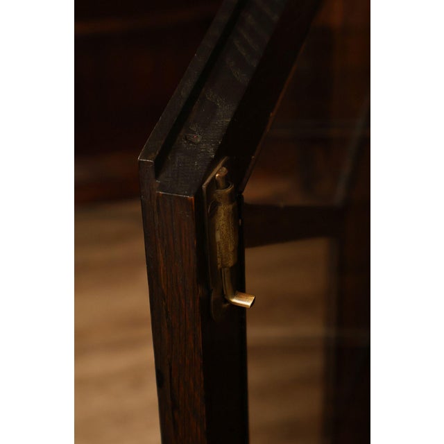 Early 20th Century Antique Mission Oak Arts And Crafts Two Door Bookcase For Sale - Image 5 of 18