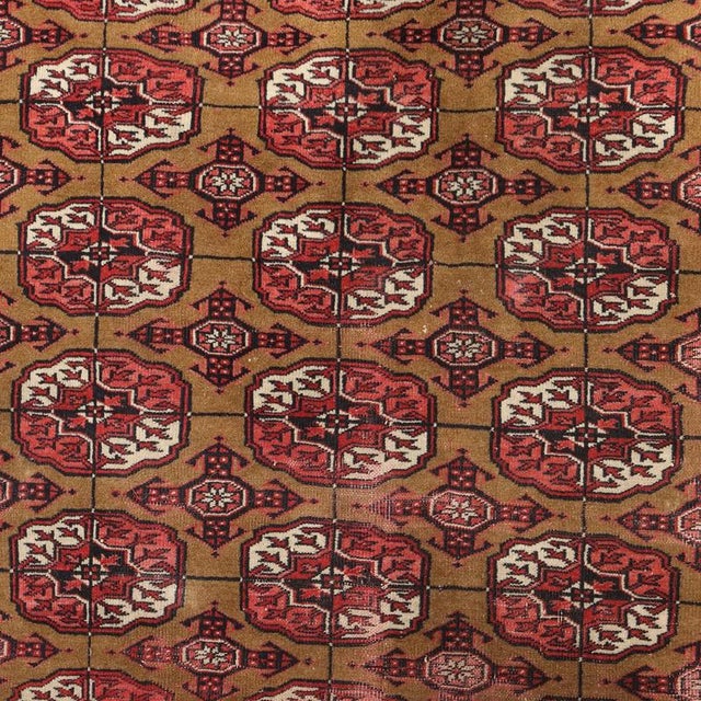 Antique Bukhara Rug in Thin Knot Cotton and Wool, Pakistan For Sale - Image 4 of 8