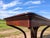 Large Biedermeier wooden table, dating from the 19th century (circa 1830–1840), crafted from mahogany. Solid construction...