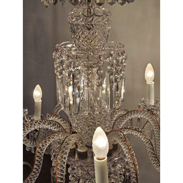 Bohemian Crystal 12-Light Chandelier, 1930s For Sale - Image 8 of 18