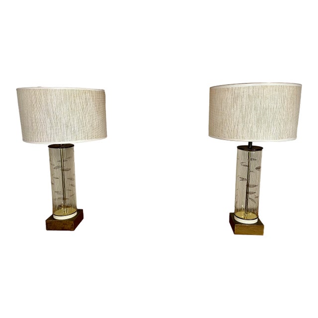 1950’s Atomic Cylinder Lamps - A Pair For Sale