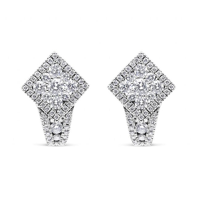 Increase her sparkle factor with these shimmering diamond huggie earrings. Crafted from cool 18K white gold, each huggie...