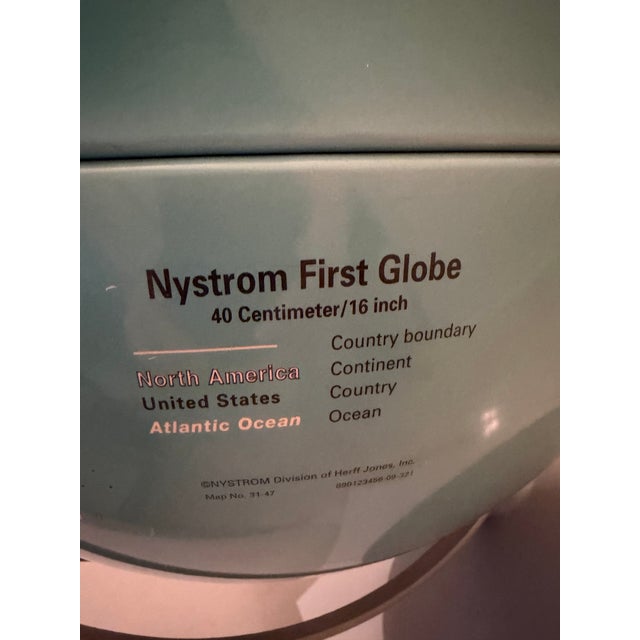 Massive Vintage 1990s Nystrom 18” Raised Relief School Globe – Table / Wall Mount For Sale In Chicago - Image 6 of 10