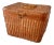 Vintage Asian Large Wicker Lidded Basket With Handles For Sale