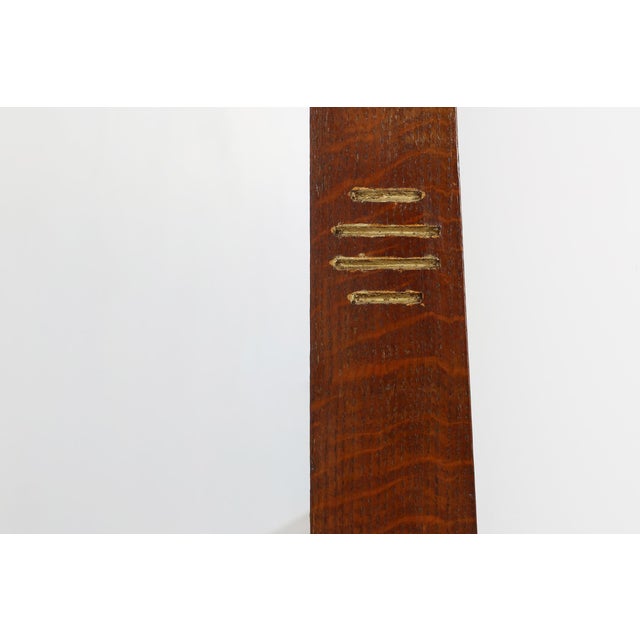 Art Nouveau Mirror in Oak with Gilded Inlay, France, 1915 For Sale - Image 6 of 11