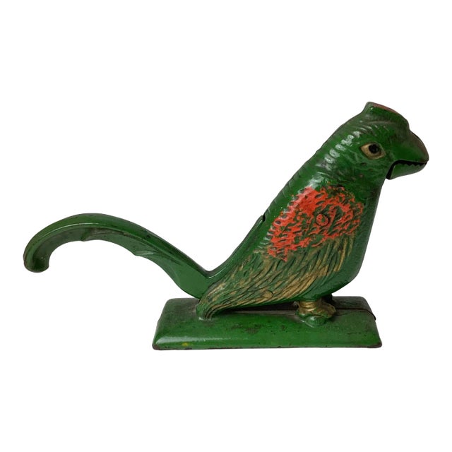 Early 20th Century Cast Iron Bird Nut Cracker in Original Paint For Sale