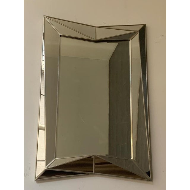 Elaborate Cubic Taste Mirror on the style of Serge Roche, 1970s For Sale - Image 3 of 16