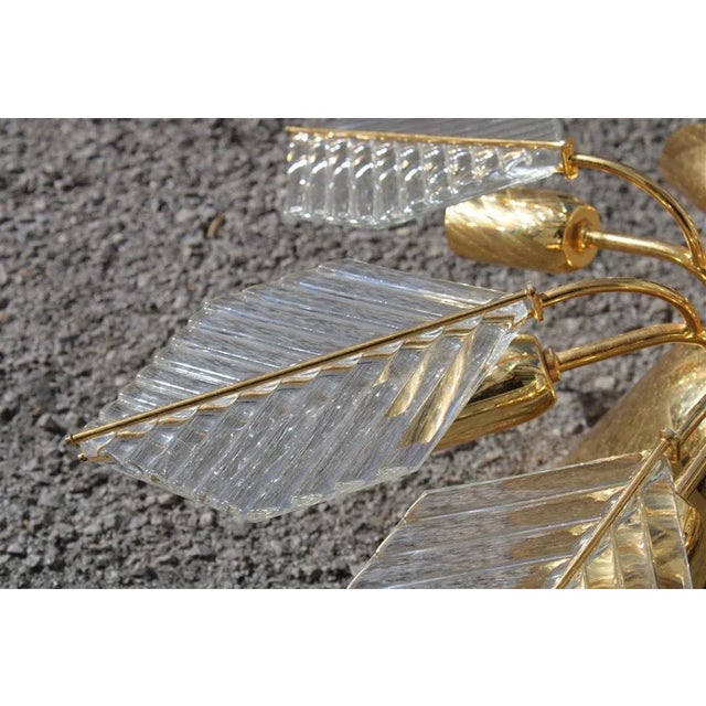 Gold Golden Metal and Crystal Round Chandelier from Stilkronen, 1970s For Sale - Image 8 of 10