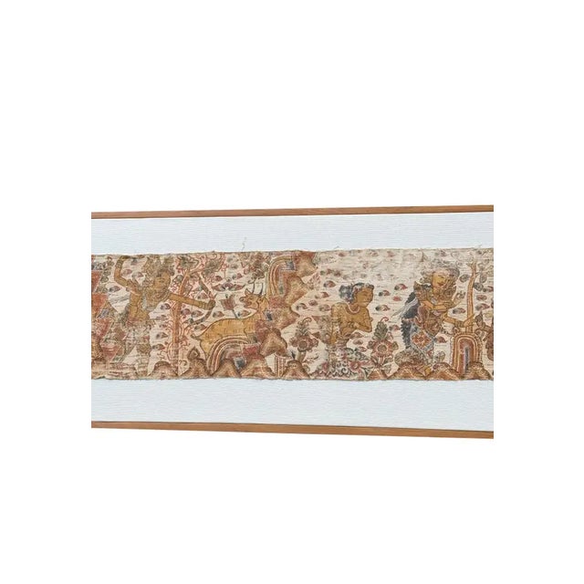 Bali Hindu Textile Framed 'Kamasan' Painting, Indonesia C. 1900 For Sale - Image 11 of 14