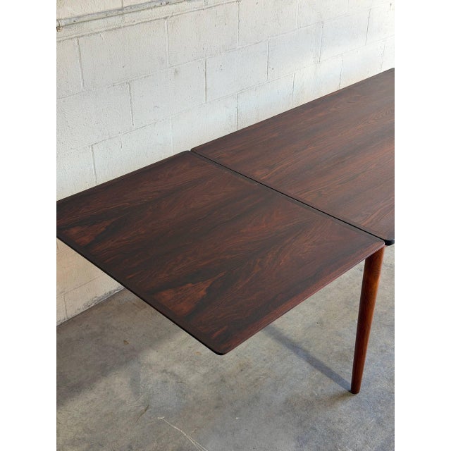 Rosewood Extension Large Wooden Dining Table Denmark Mid-Century Modern 1960s For Sale - Image 4 of 11