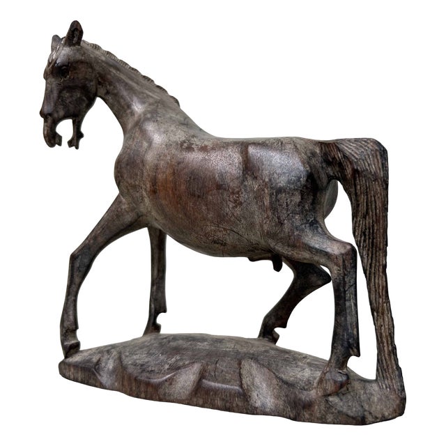 Antique Wooden Horse Decoration, Japan, 1920s For Sale