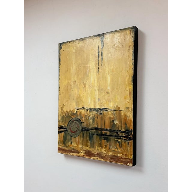 Vintage Painting Endurance Brutalist Abstract Impasto Earth Tone Signed MCM For Sale - Image 4 of 9