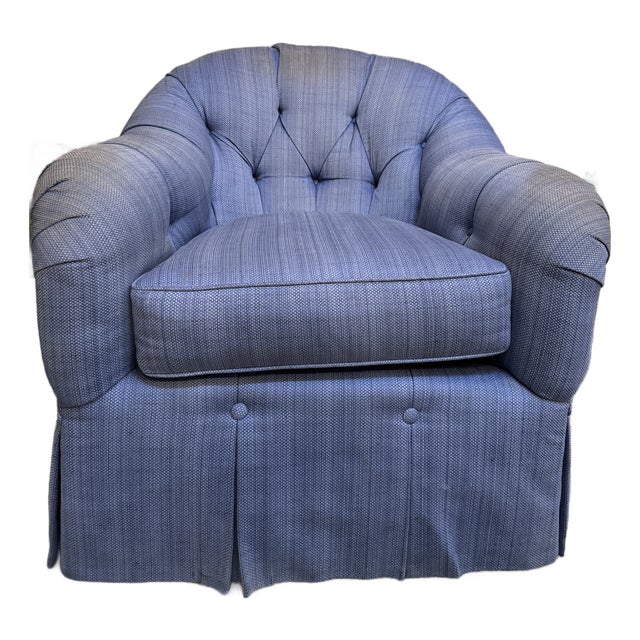 21st Century Vintage Designer Kravet Swivel Chair For Sale