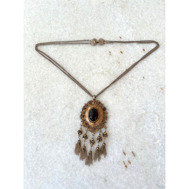 Mid-Century Modern Vintage Mid-Century Modern BoHo Pendant Necklace For Sale - Image 3 of 6