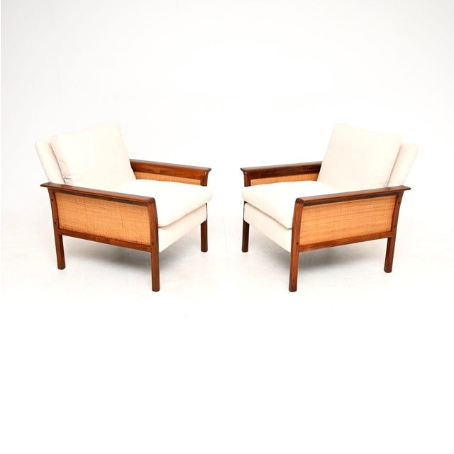 Mid-Century Modern Vintage Scandinavian Armchairs attributed to Knut Sæter for Vatne Mobler, 1960, Set of 2 For Sale - Image 3 of 11