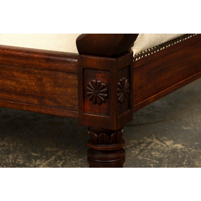 Cream Early 19th Century French Empire Swan Neck Mahogany Daybed, Paris For Sale - Image 8 of 17