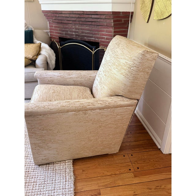 2000 - 2009 Attributed to Gregorius Pineo Amsterdam Reclining Chair — Custom Gold Upholstery For Sale - Image 5 of 12