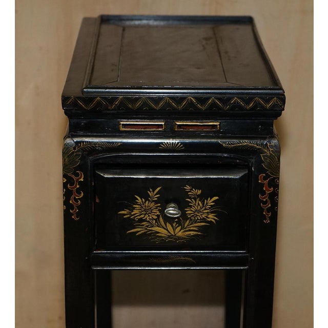 Antique Victorian Chinese Lacquered Side Table, 1880 For Sale - Image 3 of 18