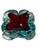 1960s 1960s Italian Murano Sommerso Ruby Red & Aqua Art Glass Bowl / Ashtray For Sale - Image 5 of 18