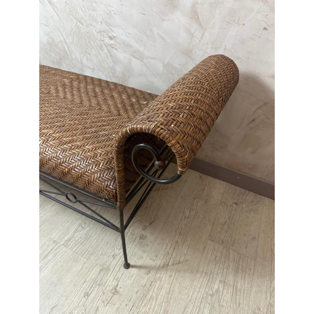 Vintage Rattan Bench, 2000s For Sale - Image 6 of 10