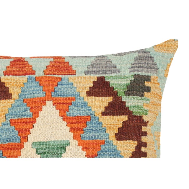 Shabby Chic Shabby Chic Hand-Woven Turkish Kilim Throw Pillow For Sale - Image 3 of 8