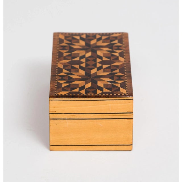 English Tunbridge Ware Satinwood Jewelry Box For Sale - Image 3 of 7