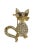 Mid-Century Modern Vintage Pave Clear Rhinestone Cat Brooch Gold Toned Costume Jewelry For Sale - Image 3 of 4