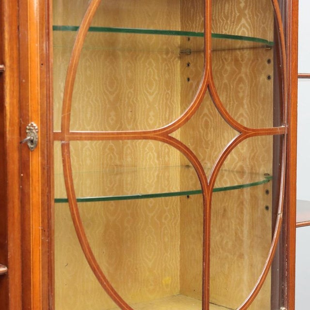 Mahogany Display Cabinet with Maple Inlays For Sale - Image 4 of 13