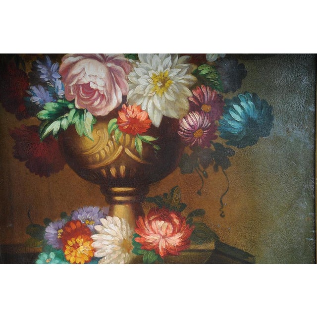 Still Life with Bouquet of Flowers, 20th Century, Oil on Panel For Sale - Image 6 of 18