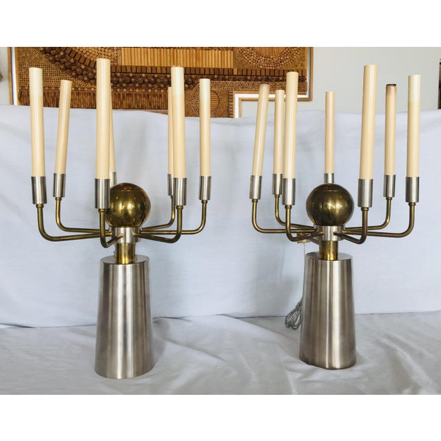 Brass and Chrome French Two-Tone Sconces- a Pair For Sale - Image 13 of 13