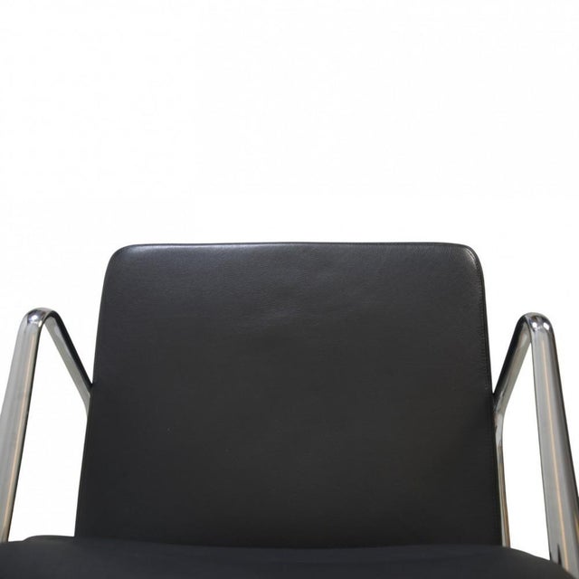 EA208 Chair in Black Leather by Charles Eames, 2000s For Sale - Image 4 of 17