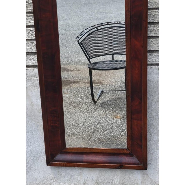 Antique American Empire Flame Mahogany Ogee Wall Mirror 20x30 Wood Backing 1850s For Sale - Image 16 of 18