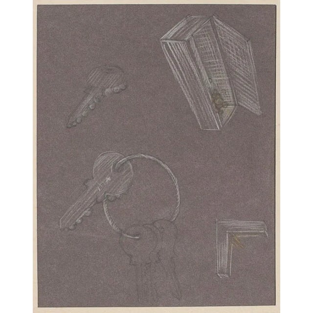 Bruno Conte, Objects, Pastel Drawing, 1981 For Sale - Image 3 of 3